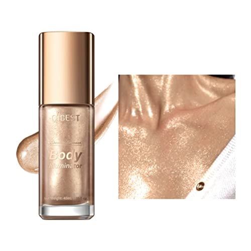 Body Luminizer Shimmer Oil Liquid Highlighter Makeup,Face & Body Glow Shimmer Lotion Radiance All In One Makeup,Waterproof Moisturizing Shimmer Body Oil (Rose Gold) - Rose Gold - 1 count (Pack of 1)