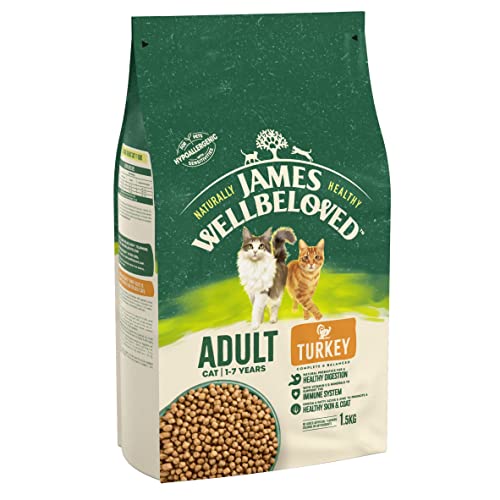 James Wellbeloved Adult Turkey 1.5 kg Bag, Hypoallergenic Dry Cat Food - Standard - Turkey - 1.5kg