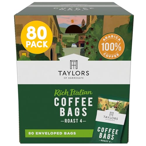Taylors of Harrogate Rich Italian Ground Coffee Bags, 80 Enveloped Bags - Rich Italian - 80 Count