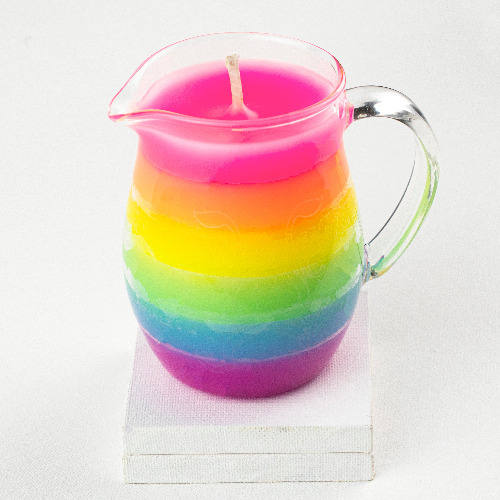 Blacklight Rainbow in a Jar Wax Play Candle - Low Temp - Unscented - UV Reactive Pitcher Candle