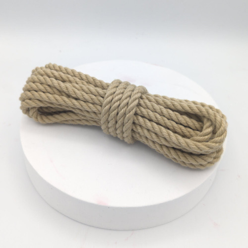 POSH Rope - 3 Strand Spun Polyester Bondage Rope - Synthetic Hemp - 6mm - 15 / Standard Ends (Wall Knot + Tassel)
