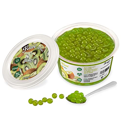 INSPIRE FOOD Platzende Boba-Perlen für Bubble Tea – 450 g | Kiwi | Platzende Perlenblase | Echter Fruchtsaft für Shakes, Smoothies | 100 % vegetarisch und glutenfrei, ohne künstliche Farbstoffe - 450 g (1er Pack)