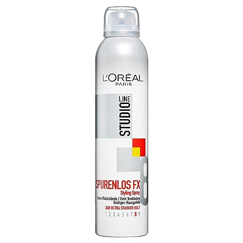 L'Oréal Paris Studio Line Ultra-leichtes Haarspray, 24h ultra-starker Halt, Kein Verkleben, Spurenlos FX Styling Spray, 6 x 250 ml - Unparfümiert - 250 ml (6er Pack)