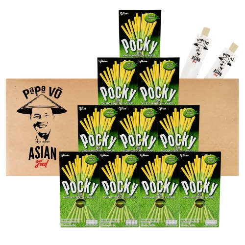 10er Pack (10x39g) Glico Matcha Pocky (Papa Vo®)