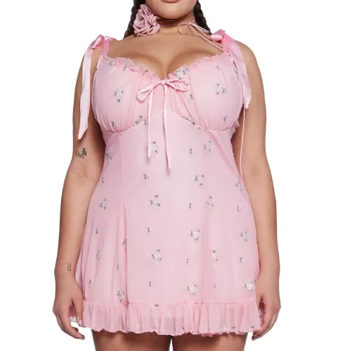 Plus Wildflower Fables Mini Dress - Pink | PINK / 2X