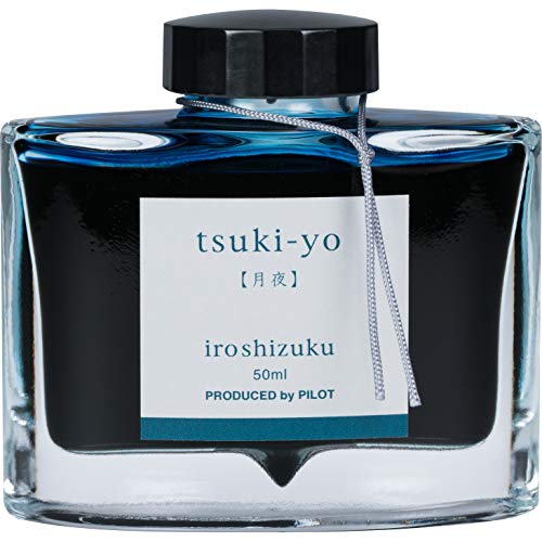 PILOT Iroshizuku Bottled Fountain Pen Ink, Tsuki-Yo, Moonlight (Teal) 50ml Bottle (69205) - Deep Teal