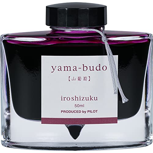 PILOT Iroshizuku Bottled Fountain Pen Ink, Yama-Budo, Crimson Glory Vine (Purple Red) 50ml Bottle (69217) - Bordeaux Purple