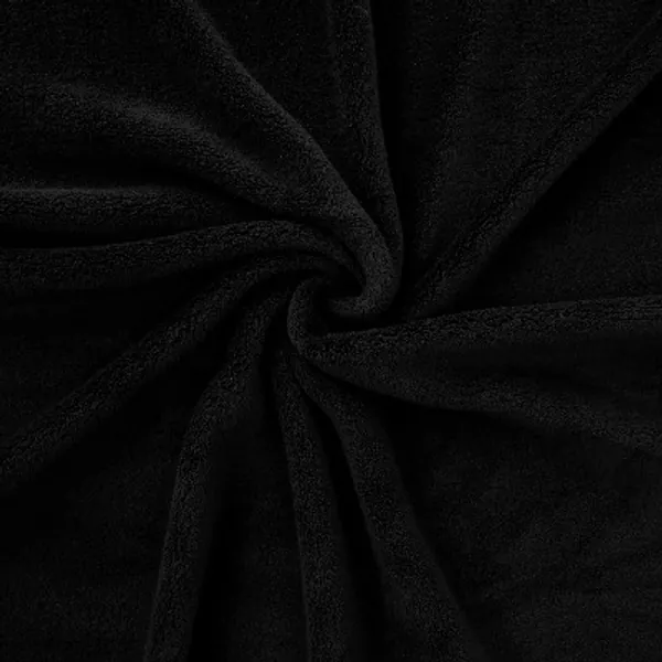Double-Sided Minky Fleece Fabric Black, by the yard