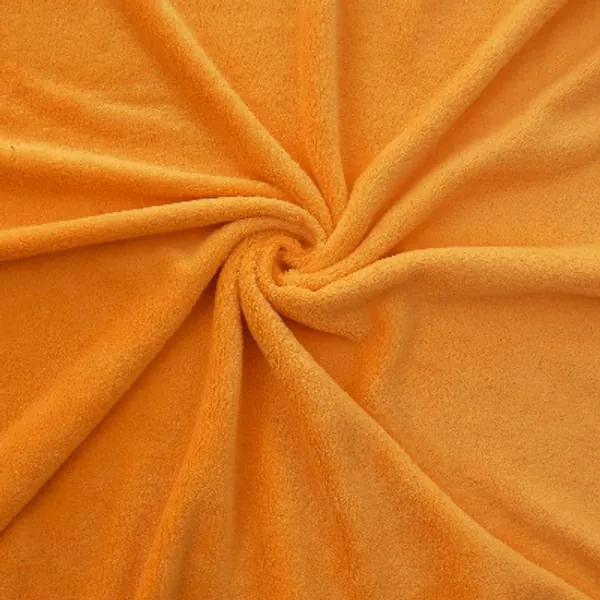 Double-Sided Minky Fleece Fabric Tangerine, by the yard