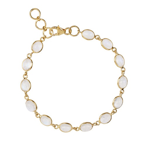 Luna Moonstone Gold Chain Bracelet by Amadeus