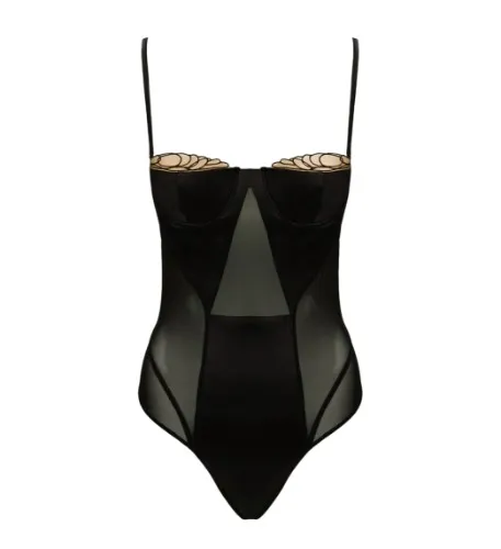 Athena silk embroidered bodysuit