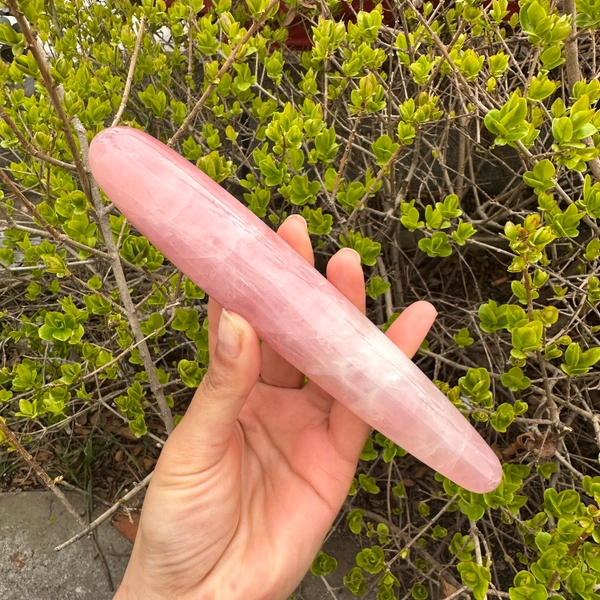 7" StraightRose Quartz  Dildo Massager Yoni Wand Sex Toys