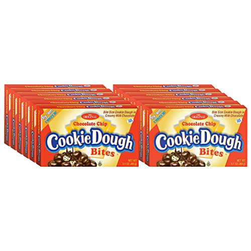 Cookie Dough Bites - Chocolate Chip - Chocolate-Covered Edible Cookie Dough Bites - Egg-Free Edible Cookie Dough Candy - 12 Count (3.1 oz each) - Chocolate Chip - 3.1 Ounce (Pack of 12)