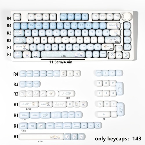 Baby blue Cinnamonroll Themed Keycaps