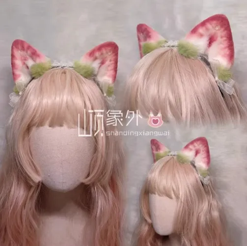 strawberry Coloured Cat Ears