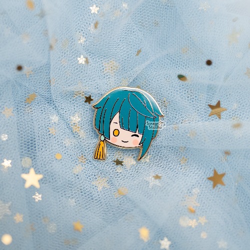 Genshin Impact Xingqiu & Chongyun Hard Enamel Pin - Xingqiu / [A Grade] / Locking Clasps