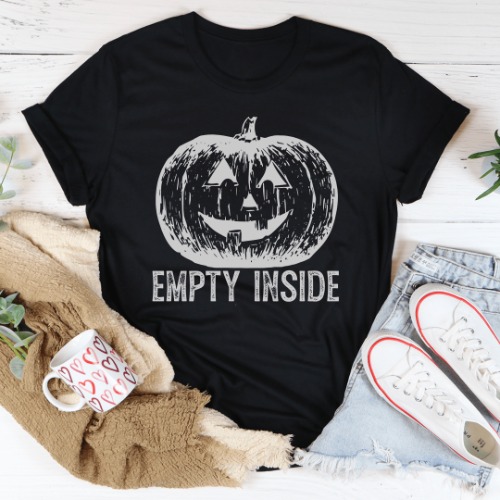 Empty Inside Pumpkin Tee - Black Heather / 3XL