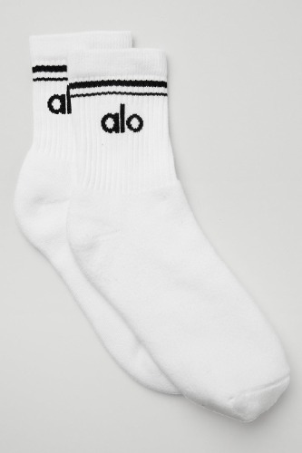 Unisex Half-Crew Throwback Sock - White/Black | White/Black / L