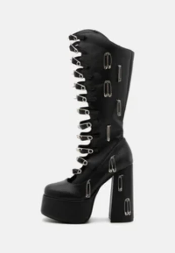 Koi Footwear MADHEAD SAFETY PIN LONG BOOT - Cowboystøvler - black/svart - Zalando.no