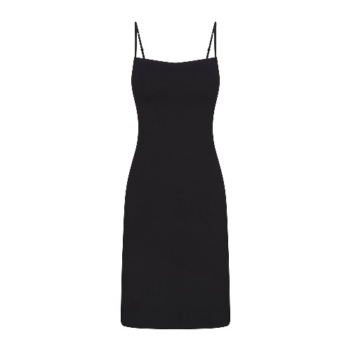 SMOOTH LAYERS MIDI DRESS | OBSIDIAN | XXS