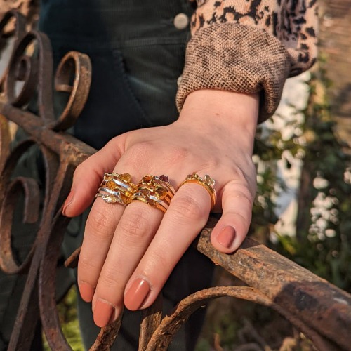 Citrine Stacking Ring | Silver / Q-S