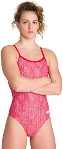 Arena Women's Standard Kikko Light Drop Back MaxLife One Piece Swimsuit - 32 Red-multi Red