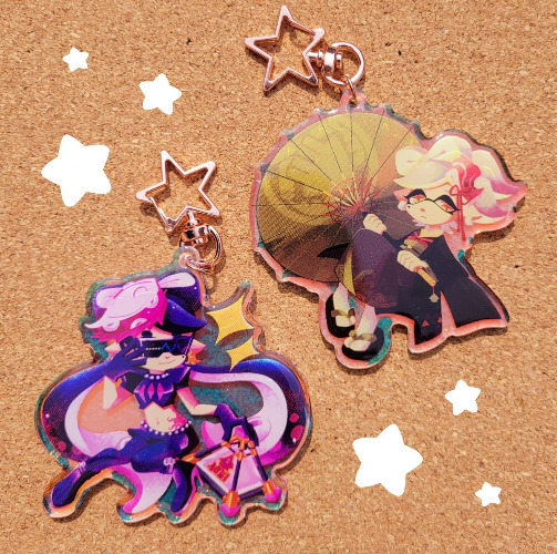 Squid Sisters Epoxy Rainbow Acrylic Charms