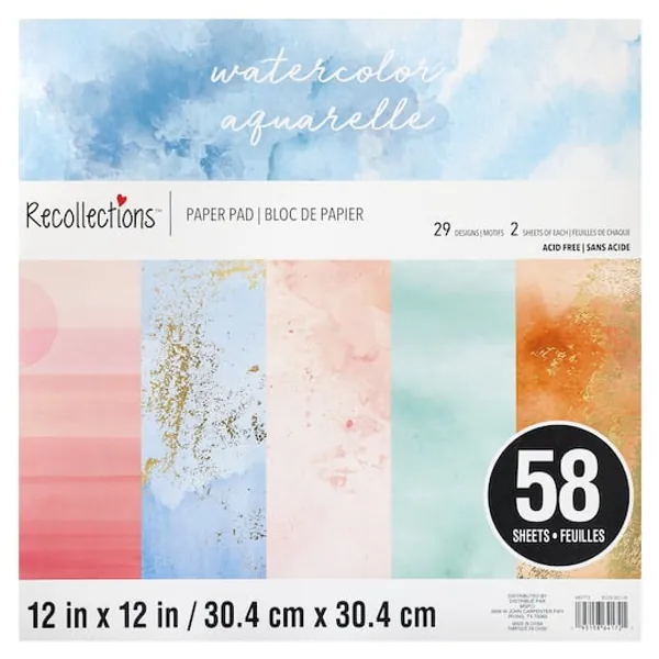 Watercolor Paper Pad by Recollectionsโข, 12" x 12"