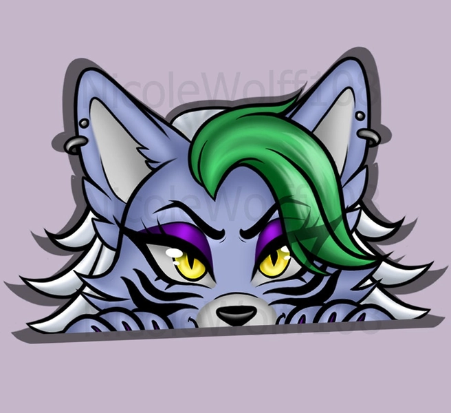Roxy Animatronic Wolf Peeker Sticker