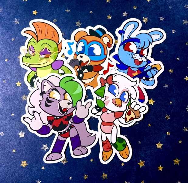 FNAF:SB | 3-3.5 inch Chibi Animatronic matted stickers