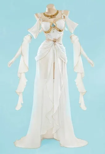 Princess Zelda Derivative Sexy Lingerie Dance Dress Outfit Split Bodysuit with Sleeves and Necklace