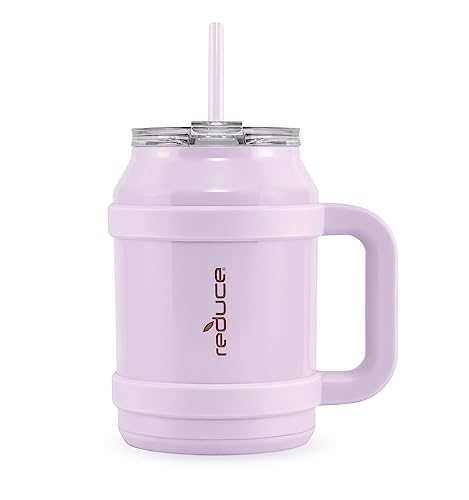 Reduce 50 oz Tumbler with Handle - Vacuum Insulated Stainless Steel Desk Mug with Sip-It-Your-Way Lid and Straw - Keeps Drinks Cold up to 36 Hours - Sweatproof, Dishwasher Safe - OG Lilac Bud - 50oz - Lilac Bud