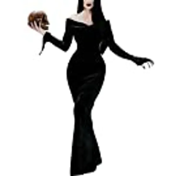ICEYOU Halloween Addams Family Costume Women Adult Wednesday Costume Dress
