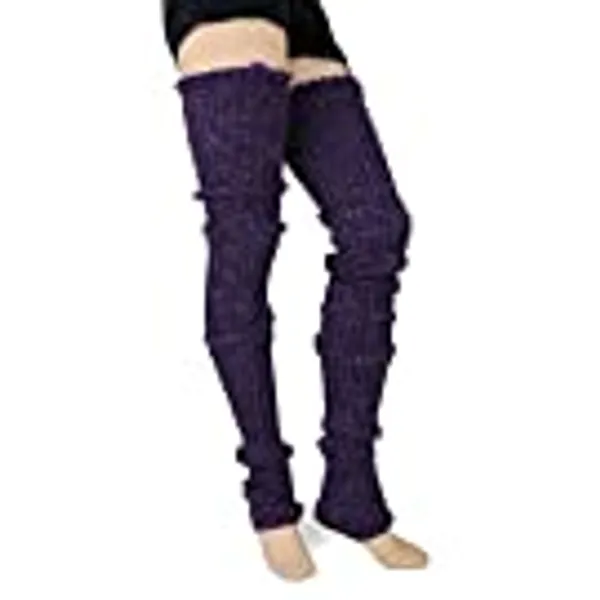 Foot Traffic Women's Cable-Knit Leg Warmers, Warm & Long Footless Thigh-Highs