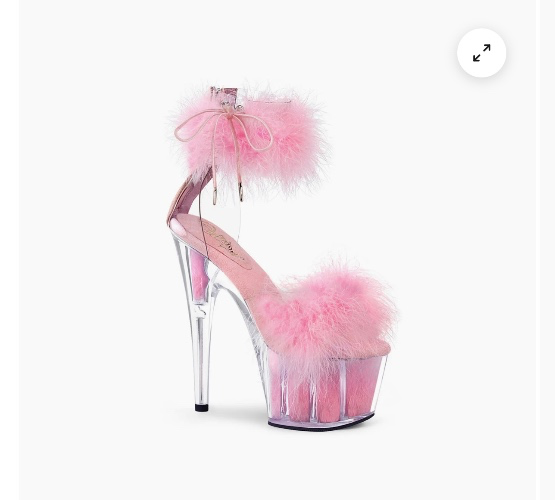 Baby pink fluffy pleaser heels