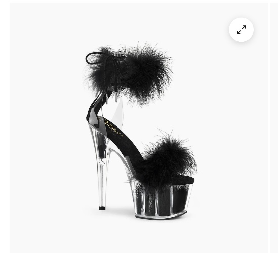 Pleaser black fluffy heels