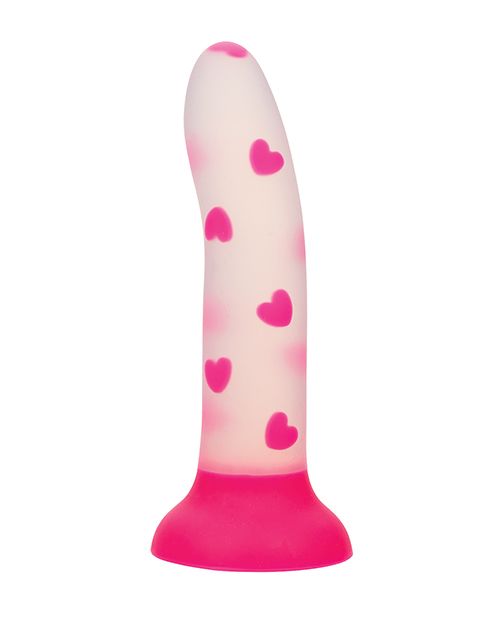 Glow Stick Pink Heart 6.5" Suction Cup Glow-in-the-Dark Dildo