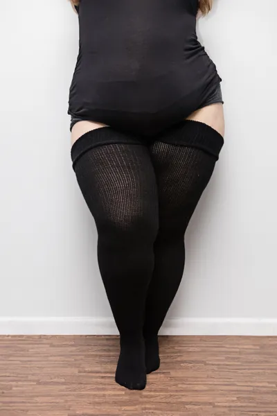 REAL PLUS SIZE Thigh Highs Thunda Thighs | Over the Knee Long Socks, Thigh High Socks for thighs 27-40'' | Classic Black + Free Thigh Belts