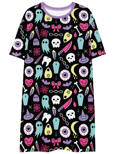 Pastel Goth T-shirt Dress | 6XL