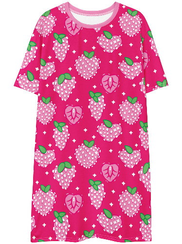 Strawberry Sparkle T-shirt Dress | 6XL