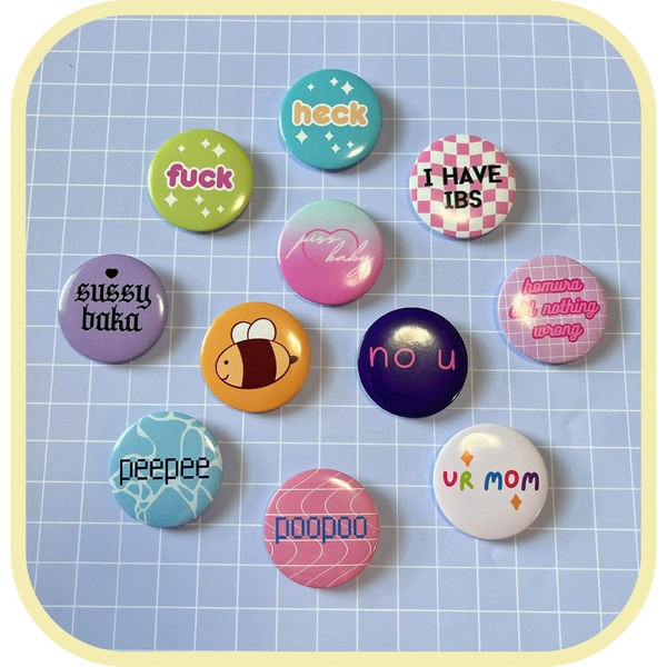 funny aesthetic buttons