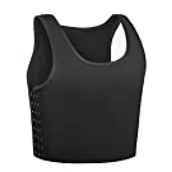 INRANXISM Chest Binder for Transgender FTM Cotton Hook Half Breast Binder Tank Top Vest