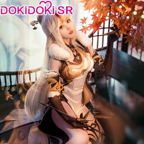 【Ready For Ship】DokiDoki-SR Game Genshin Impact Cosplay Ning Guang Costume NingGuang | Costume Only-L