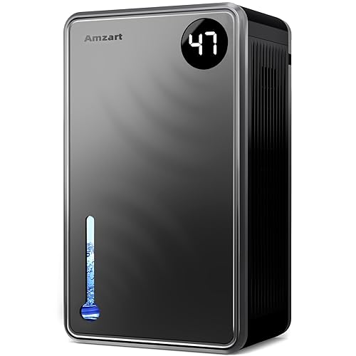 118 Oz Dehumidifier for Basement, (1000 Sq.Ft) Dehumidifiers for Home for Room, Dehumidifier with Drain Hose, Humidity Monitor Dehumidifier, Timer Setting Dehumidifier (Gray) - Gray-BW02