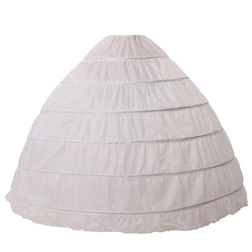 BEAUTELICATE Petticoat Unterrock Crinoline Full A-Linie 6 Reifen bodenlang Brautkleid Rock 9 Farben - Weiß