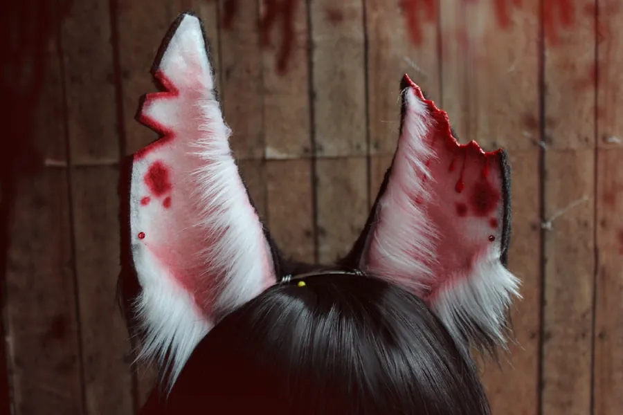 Bloody Faux Fur Bunny Ears