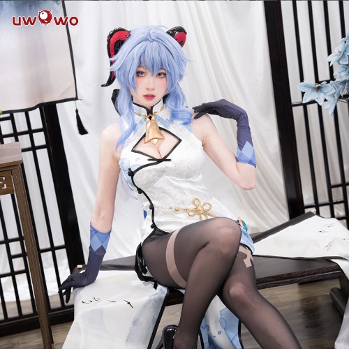 【In Stock】Uwowo Genshin Impact Fanart: Ganyu Qipao Chinese Dress Cosplay Costumes - 【In Stock】S
