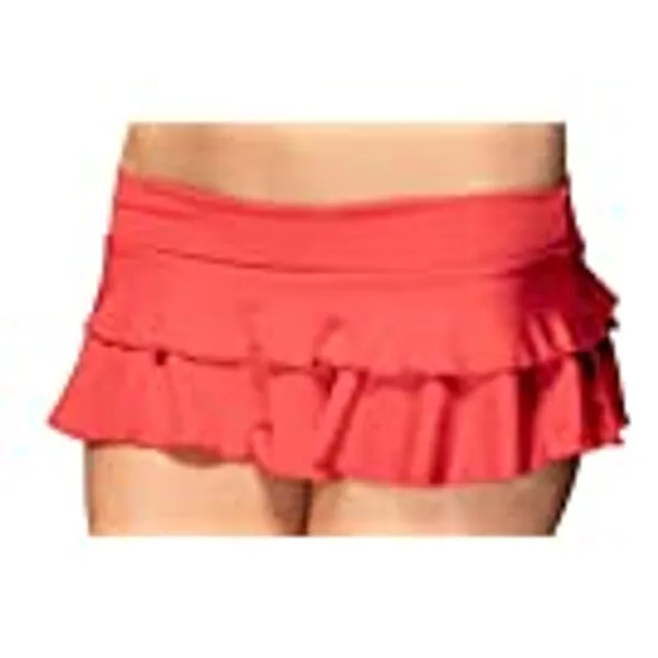 Pin Up Doll Women's Flirty Double Layered Ruffle Mini Skirt