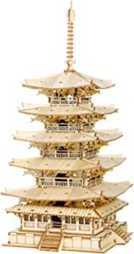 Rowood 3D Puzzles for Adults Kids, DIY Wooden Model Kits, Gift on Birthday Christmas - Five-storied Pagoda (275 PCS)