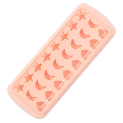 OSALADI Silicone Ice Cube Tray Mold 24-Cavity Heart Moon Star Shaped Chocolate Moulds Soap Mold Baking Molds Ice Making Mold for Kids Parties Pink